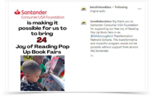 Santander Consumer USA supports Bess The Book Bus